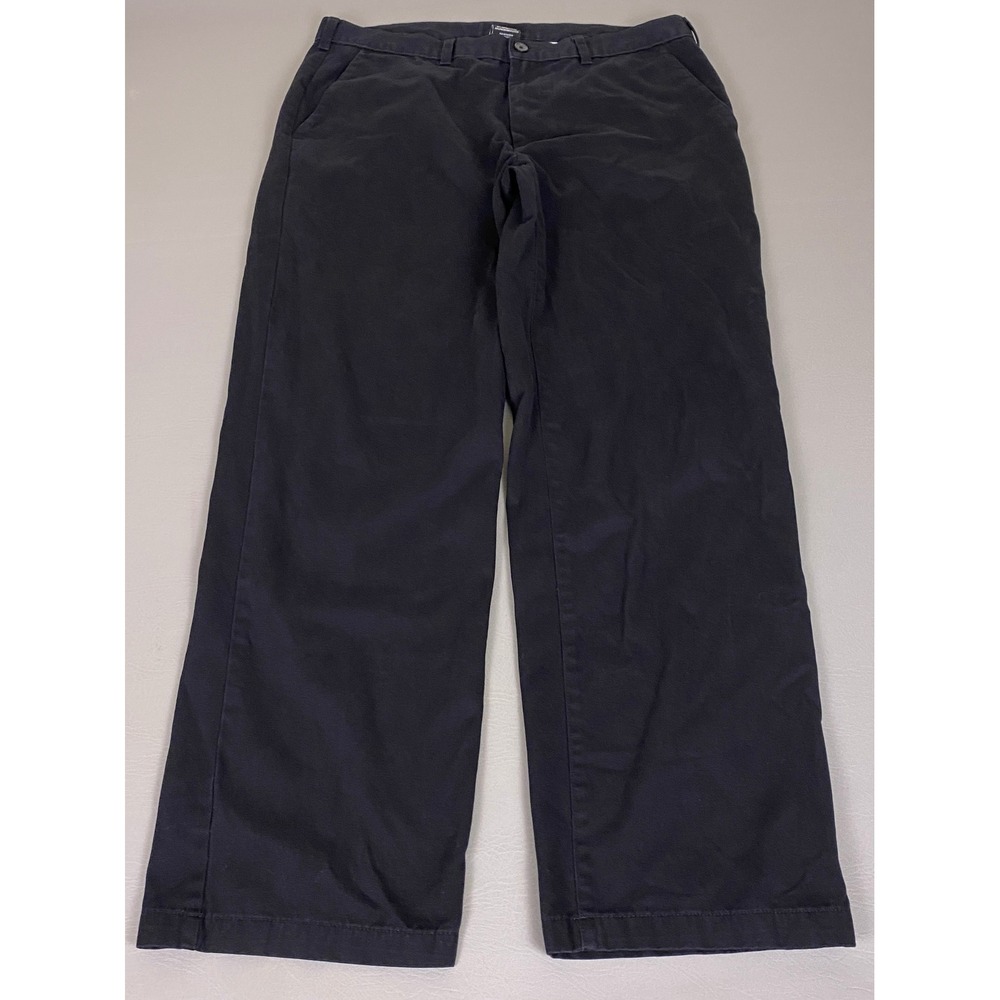 George Pants Men's Size 36x32 Black Soot Chino Straight Leg Cotton Blend Formal